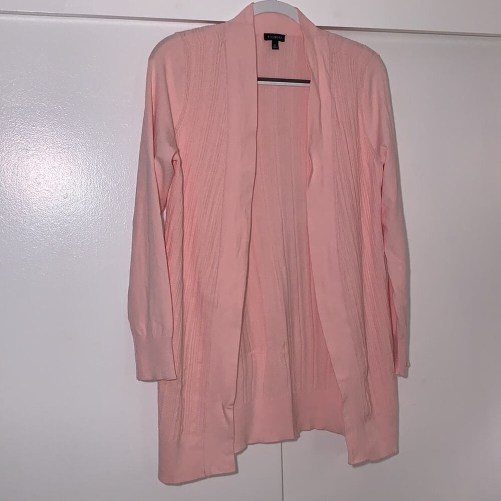 Talbots pink duster sweater - Picture 3 of 12